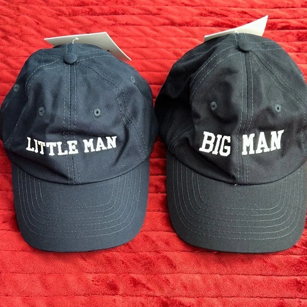 Big Man / Little Man Embroidered Asjustable Baseball Caps Set of 2 🧢 🧢-